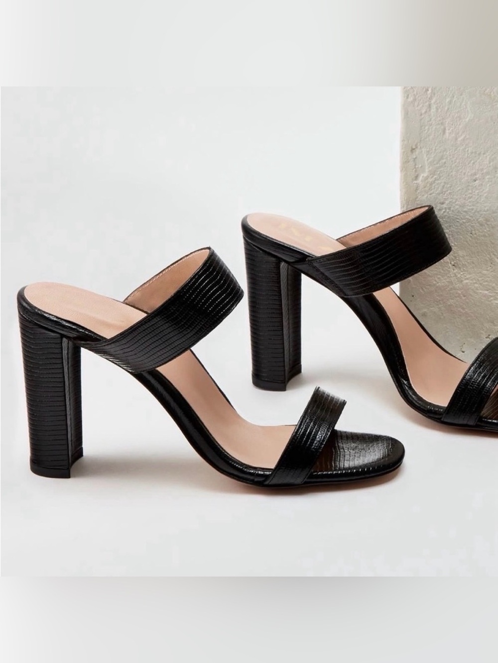 Inez Sara Heels in black lizard size 6 W
